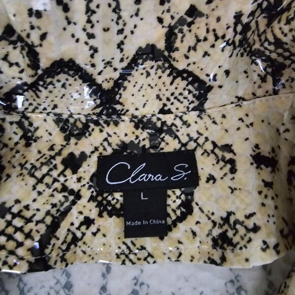 Clara S. Allover Snake Print Button-Up Allover Sequin Jacket Women's Size Large - Picture 8 of 13